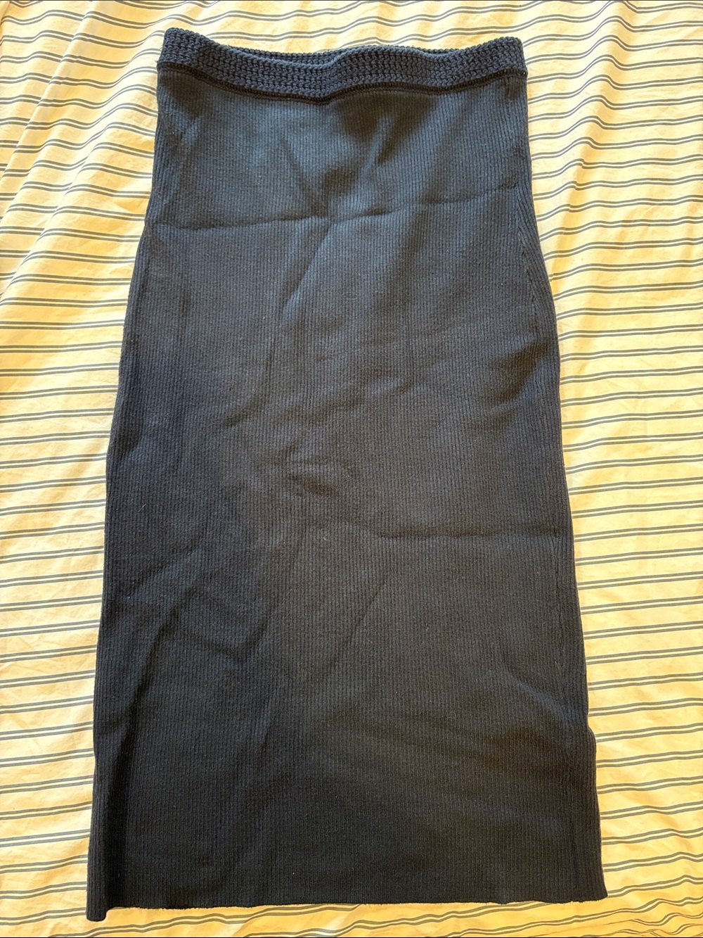 French Connection Black Midi Knit Skirt